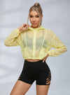 Cropped Sheer Windbreaker With Hot Shorts