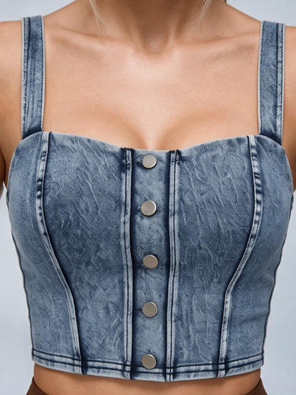 Jeans-Tanktop mit Knöpfen
