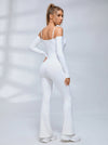 U Collar Scrunch Bum Elastic Tight Jumpsuit
