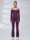 U Collar Scrunch Bum Elastic Tight Jumpsuit