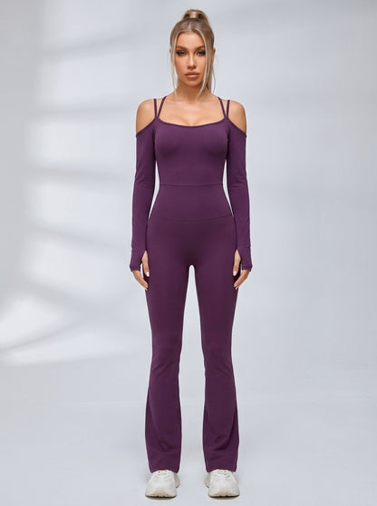 U Collar Scrunch Bum Elastic Tight Jumpsuit