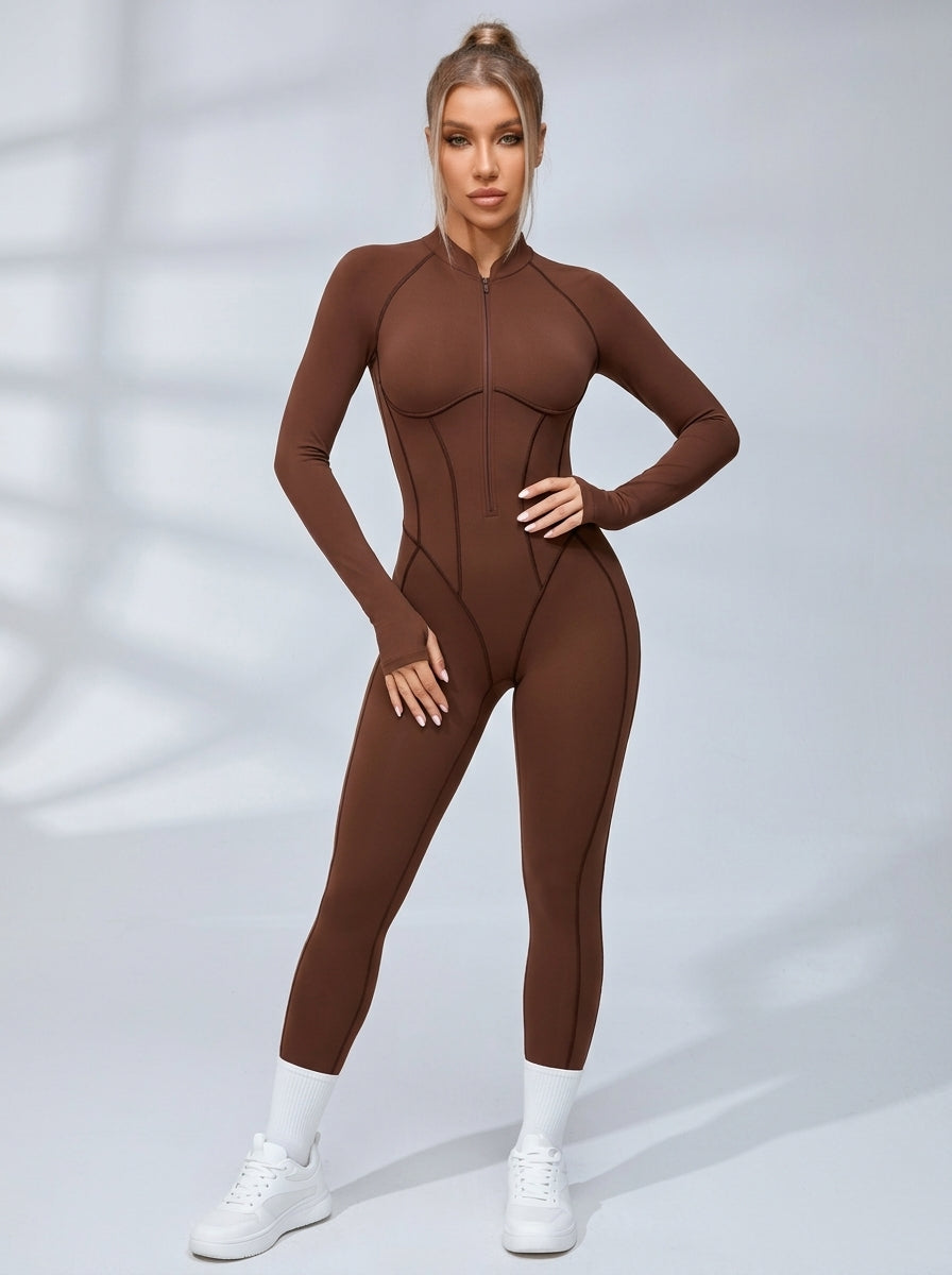 Sexy Backless Zipper Scrunch Bum Jumpsuit