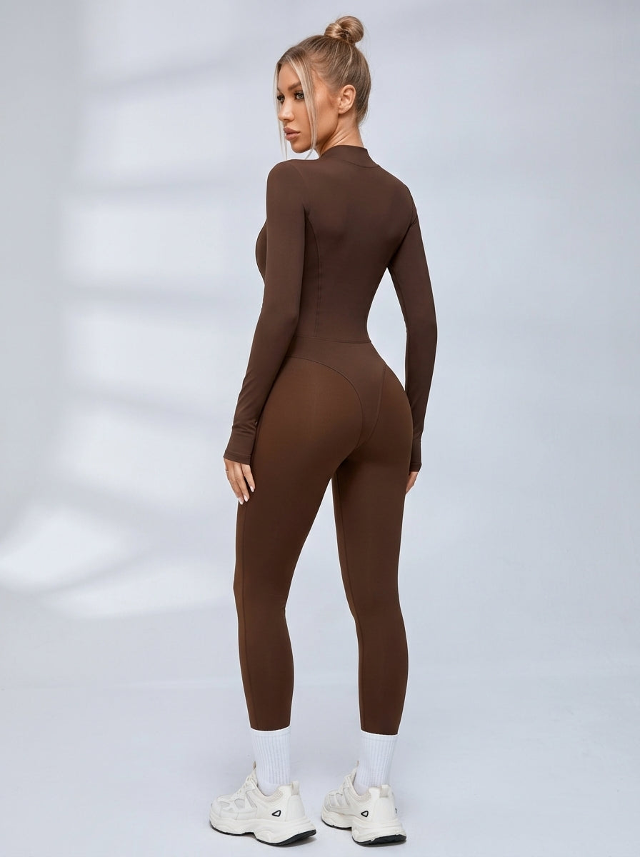 Sexy Zipper Fleece Jumpsuit