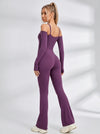 U Collar Scrunch Bum Elastic Tight Jumpsuit