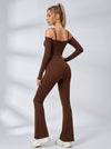 U Collar Scrunch Bum Elastic Tight Jumpsuit