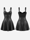 Corset-Style Faux-Leather Mini Dress