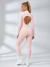 Sexy Backless Zipper Scrunch Bum Jumpsuit