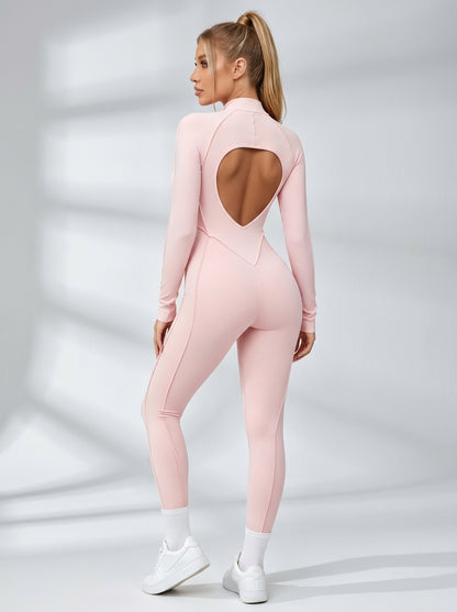 Sexy Backless Zipper Scrunch Bum Jumpsuit