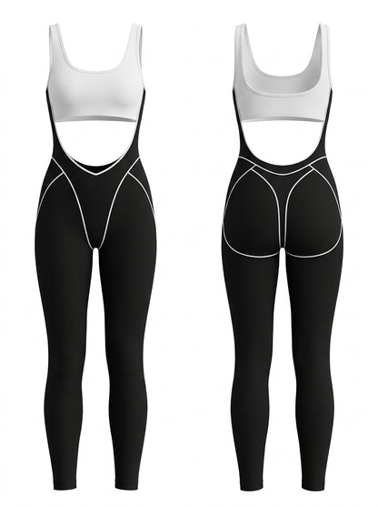 Sexy Contrast Color Unique Cutout Booty Jumpsuit