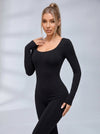 Cross Back Hollow Out Long Sleeves Jumpsuit