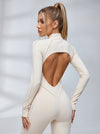 Sexy Backless Zipper Scrunch Bum Jumpsuit