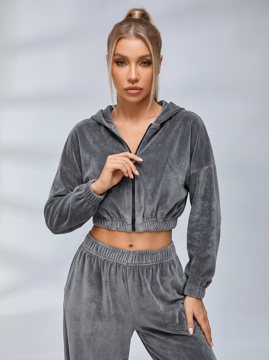 Coral Fleece Casual with Hat Tracksuit