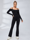 U Collar Scrunch Bum Elastic Tight Jumpsuit