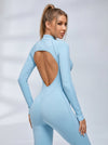 Sexy Backless Zipper Scrunch Bum Jumpsuit
