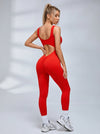 Deep V Back Ribbed Jumpsuit