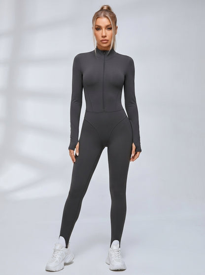 Sexy Zipper Fleece Jumpsuit