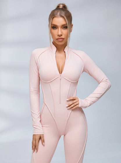 Sexy Backless Zipper Scrunch Bum Jumpsuit