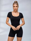 Ribbed Scrunch Bum Backless Romper