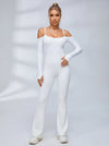 U Collar Scrunch Bum Elastic Tight Jumpsuit