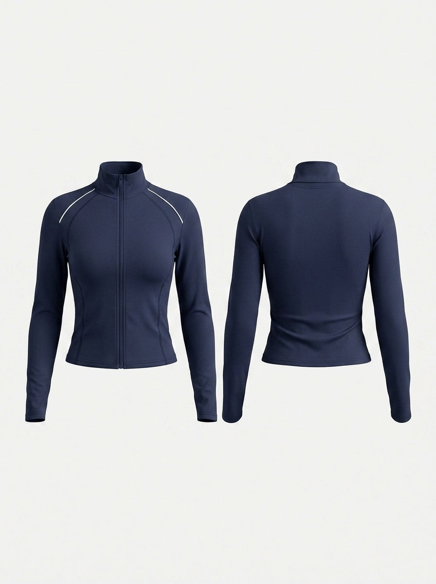 Zipper Thumbhole Long Sleeves