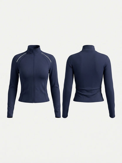 Zipper Thumbhole Long Sleeves