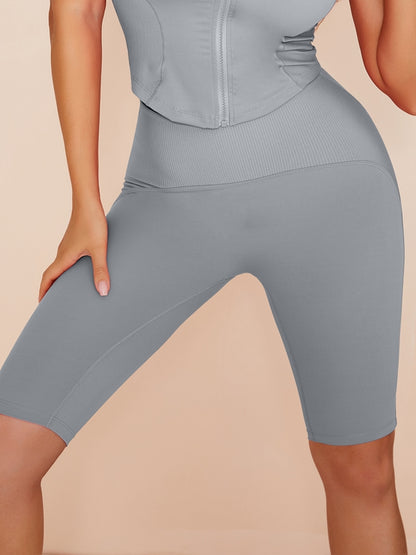 Pure Color Hip-lift Spandex Gym Booty Shorts