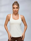 U Collar Cross Back Hollow Out Two-in-one Tank