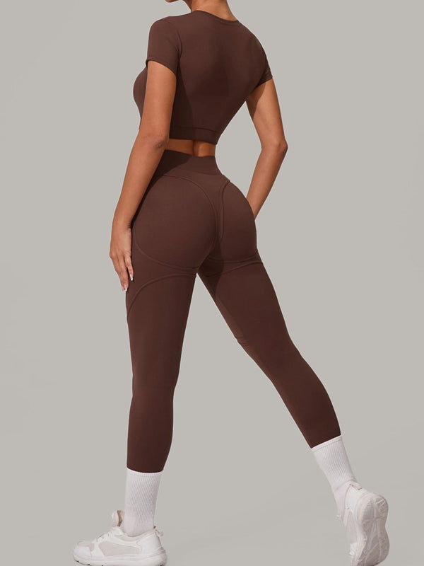 Sexy Round Collar Cropped Short Sleeves