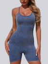 ZASUWA Female Faux Denim Scrunch Bum Romper