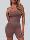 ZASUWA Female Faux Denim Scrunch Bum Romper
