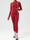 ZASUWA Female Contrast Color Stripes Zipper Tracksuit