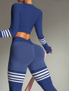 ZASUWA Female Stripes Deep V Back 3-Pieces Tracksuit