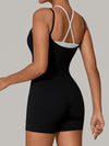ZASUWA Female Contrast Color Cross Back Push-Up Romper
