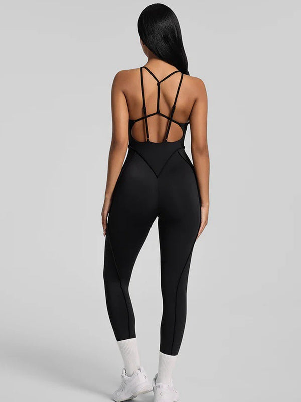 Sexy Cross Backless Stitch Performance Jumpsuit