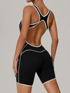 ZASUWA Female Contrast Color Stripes Backless Romper