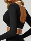 ZASUWA Female Contrast Color Backless Long Sleeves