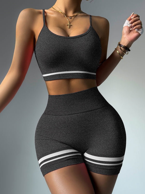 Deep V Back Stripes Short Tracksuit
