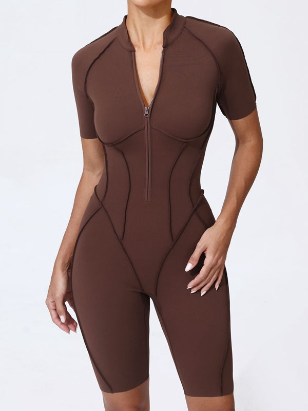 Sexy Zipper Stitch Performance Jumpsuit