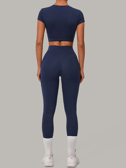 Sexy Round Collar Cropped Short Sleeves