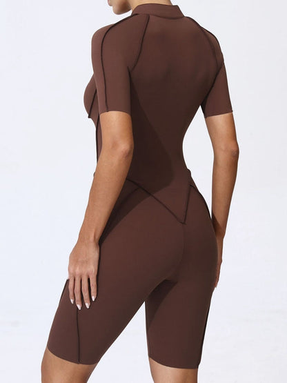 Sexy Zipper Stitch Performance Jumpsuit