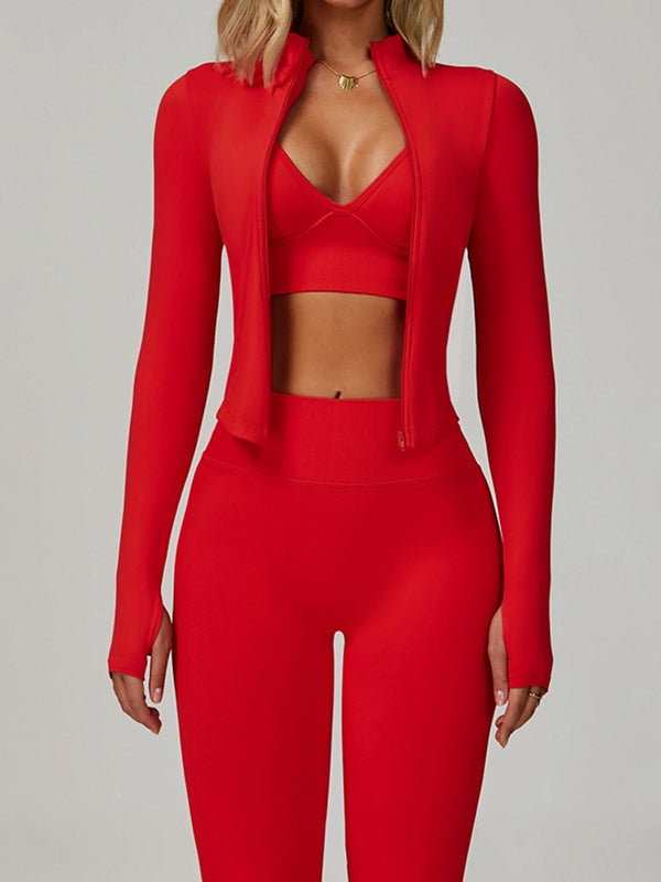 Deep V Back Seamless High-rise Short Tracksuit