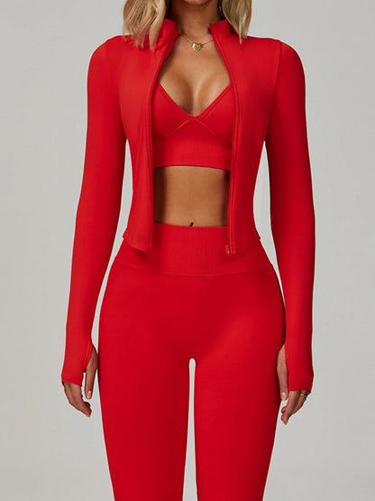 Deep V Back Seamless High-rise Short Tracksuit