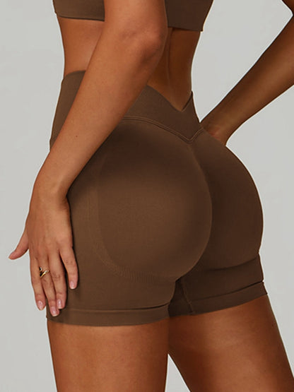 Deep V Back Seamless High-rise Short Tracksuit