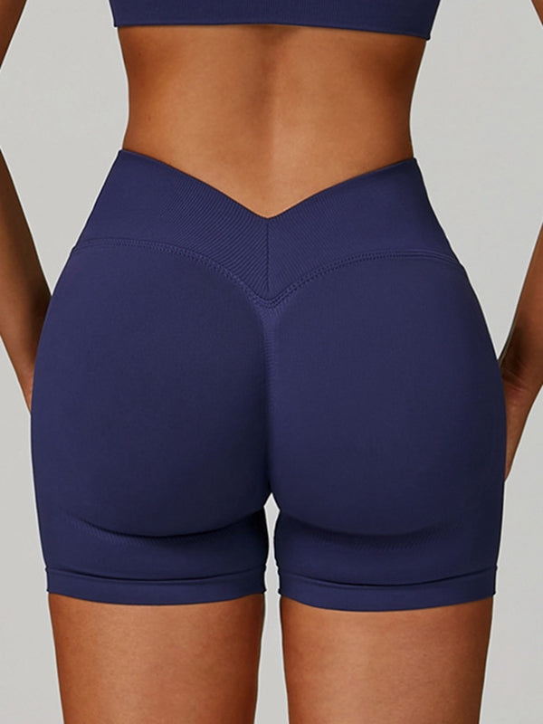 Deep V Back Seamless High-rise Short Tracksuit
