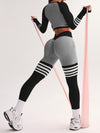 ZASUWA Female Stripes Deep V Back 3-Pieces Tracksuit