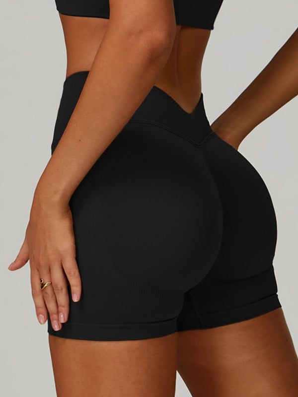 Deep V Back Seamless High-rise Short Tracksuit