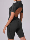 ZASUWA Female Sexy Backless Zipper Scrunch Bum Jumpsuit