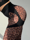 🖤ZASUWA Female Leopard Print Push Up Mesh Leggings