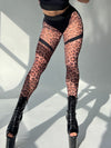 🖤ZASUWA Female Leopard Print Push Up Mesh Leggings