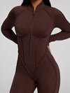 ZASUWA Female Sexy Zipper Stitch Performance Jumpsuit